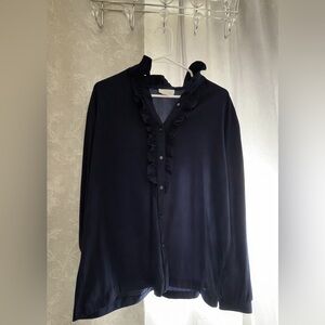 Vintage RL Rhoda Lee Blue ruffle top
Pit to Pit 21”